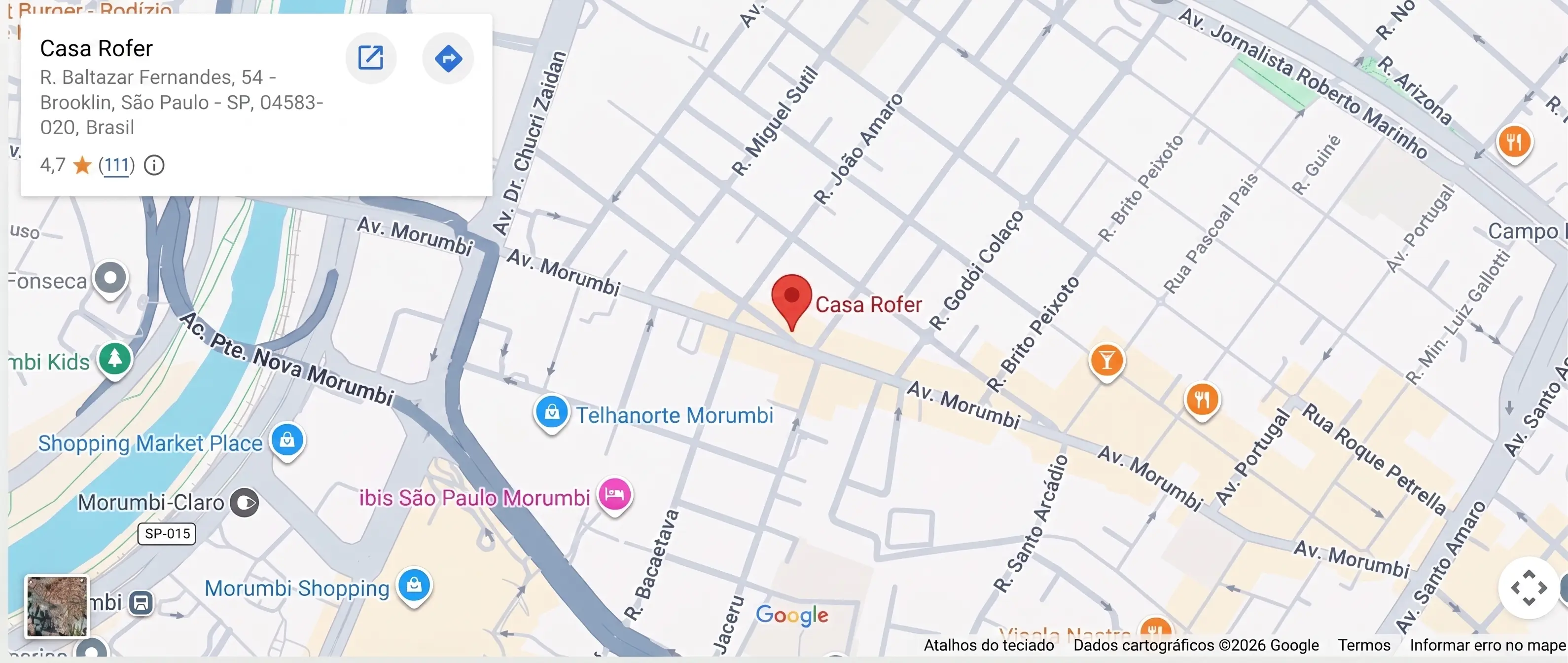Mapa de localização da Casa Rofer